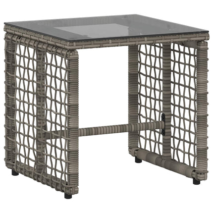 Utemöbelset 5 pcs Grå PE Rattan och tyg och massivt akaciaträ