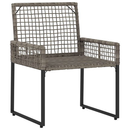 Utemöbelset 5 pcs Grå PE Rattan och tyg och massivt akaciaträ