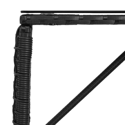 Utomhusbord Svart 80 x 40 x 40 cm PE Rattan och Glas