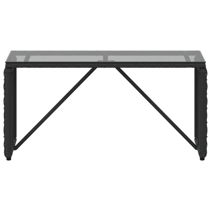 Utomhusbord Svart 80 x 40 x 40 cm PE Rattan och Glas