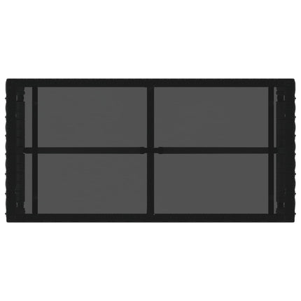 Utomhusbord Svart 80 x 40 x 40 cm PE Rattan och Glas