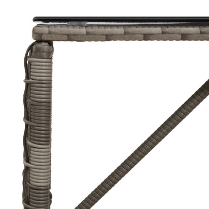 Utomhusbord Grå och svart 80 x 40 x 40 cm PE Rattan och Glas