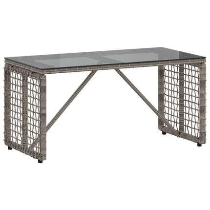 Utomhusbord Grå och svart 80 x 40 x 40 cm PE Rattan och Glas