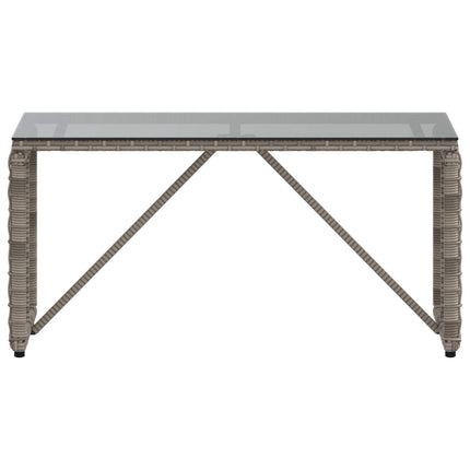 Utomhusbord Grå och svart 80 x 40 x 40 cm PE Rattan och Glas