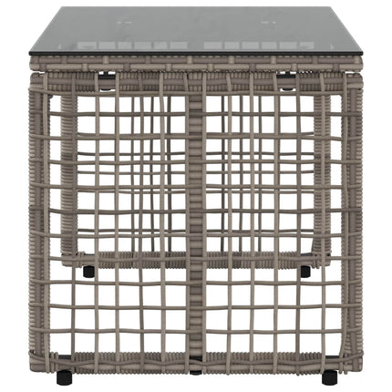 Utomhusbord Grå och svart 80 x 40 x 40 cm PE Rattan och Glas