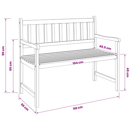 Trädgårdsbänk 2-Antal sittplatser 110 x 55 x 90 cm