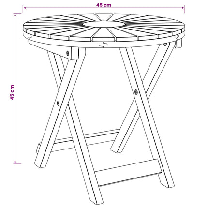 Bistrobord Naturlig Ø45 x 45 cm Massivt Akaciaträ