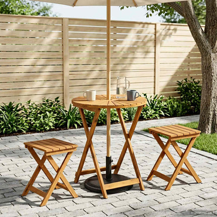 Hopfällbart trädgårdsbord Naturlig Ø60 x 75 cm