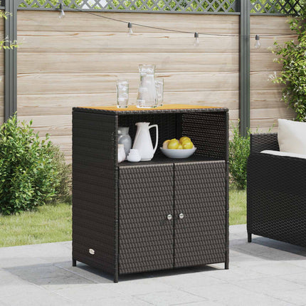 Skåp med hylla Svart 70 x 50 x 87 cm Polyester och Roly Rattan