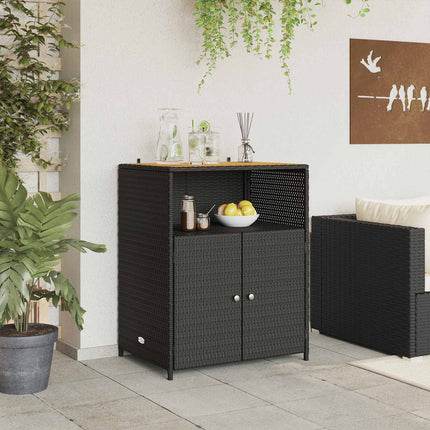 Skåp med hylla Svart 70 x 50 x 87 cm Polyester och Roly Rattan