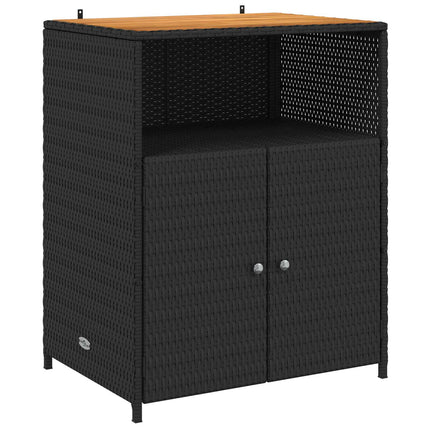 Skåp med hylla Svart 70 x 50 x 87 cm Polyester och Roly Rattan