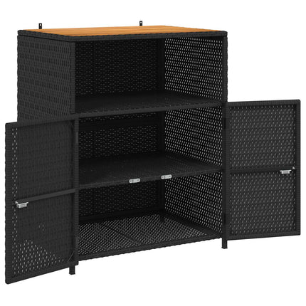 Skåp med hylla Svart 70 x 50 x 87 cm Polyester och Roly Rattan