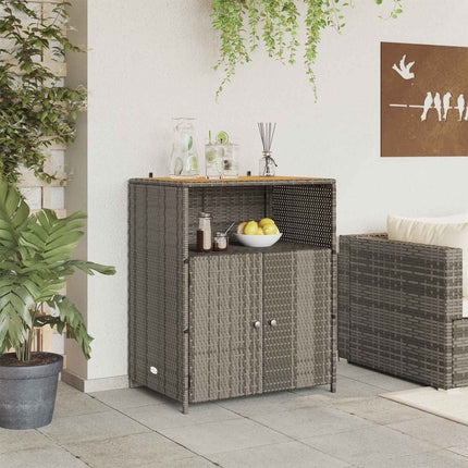 Skåp med hylla Grå 70 x 50 x 87 cm Polyester och Roly Rattan