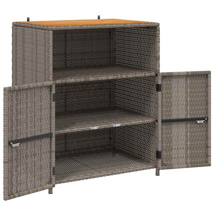 Skåp med hylla Grå 70 x 50 x 87 cm Polyester och Roly Rattan