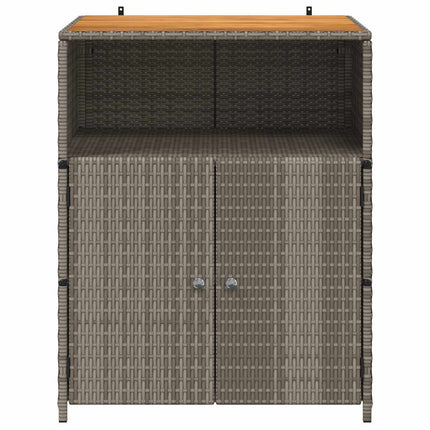 Skåp med hylla Grå 70 x 50 x 87 cm Polyester och Roly Rattan