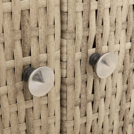 Skåp med hylla Beige 70 x 50 x 87 cm Polyester och Roly Rattan