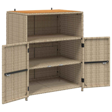 Skåp med hylla Beige 70 x 50 x 87 cm Polyester och Roly Rattan