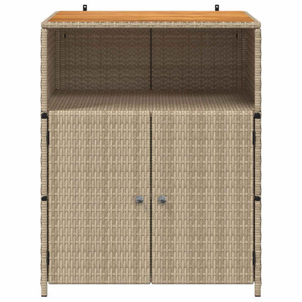 Skåp med hylla Beige 70 x 50 x 87 cm Polyester och Roly Rattan