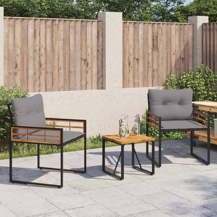 Utemöbelset med kudde 3 pcs Ljusgrå