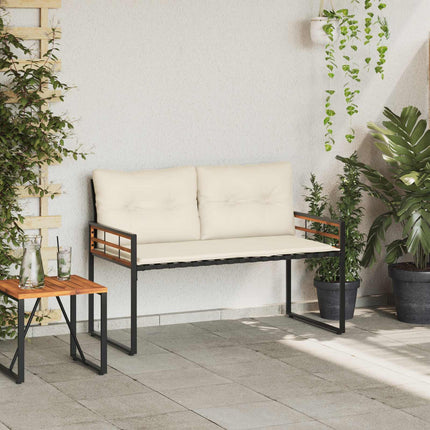 Trälagerssoffa med kudde Enfärgad Kräm 114 x 55 x 77 cm