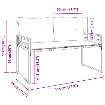 Trälagerssoffa med kudde Enfärgad Dim grå 114 x 55 x 77 cm