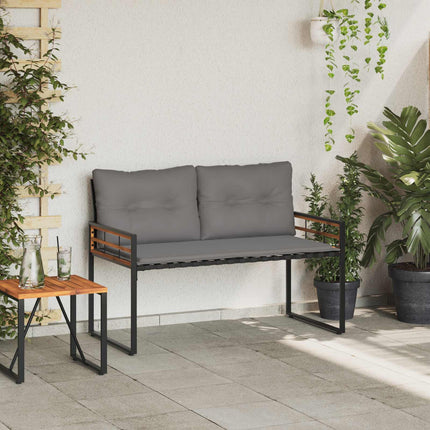 Trälagerssoffa med kudde Enfärgad Ljusgrå 114 x 55 x 77 cm