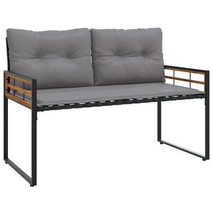 Trälagerssoffa med kudde Enfärgad Ljusgrå 114 x 55 x 77 cm