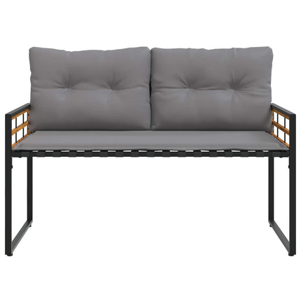 Trälagerssoffa med kudde Enfärgad Ljusgrå 114 x 55 x 77 cm