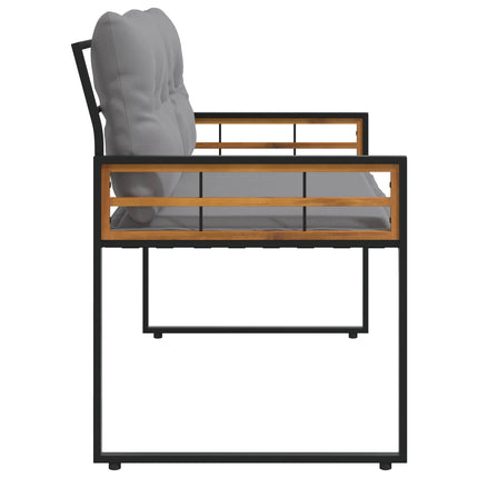Trälagerssoffa med kudde Enfärgad Ljusgrå 114 x 55 x 77 cm