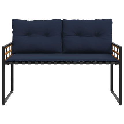 Trälagerssoffa med kudde Enfärgad Marinblå 114 x 55 x 77 cm