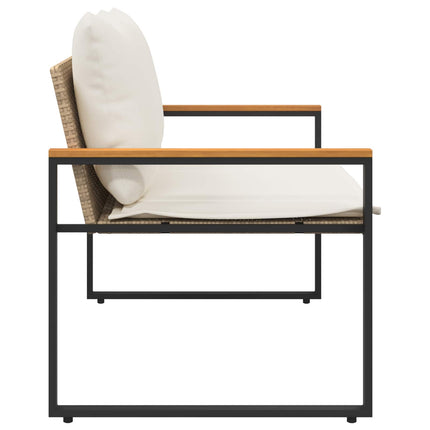 bänk med kudde Beige och krämvit 115 x 65 x 72 cm Rotting