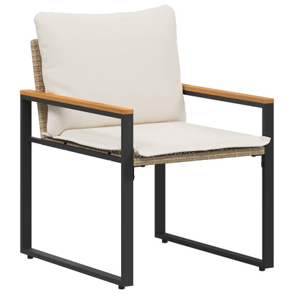 Möbelset med kudde 3 pcs Beige och krämvit Rotting
