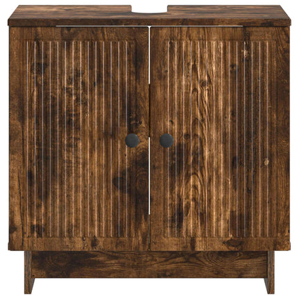 Badrumsskåp med handfat EDE Rökt ek 59,5 x 31,5 x 59 cm