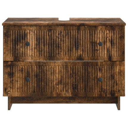 Badrumsskåp med handfat EDE Rökt ek 82 x 41 x 59 cm