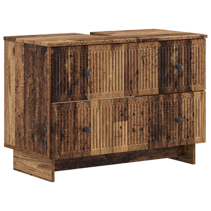 Badrumsskåp med handfat EDE Gammalt trä 82 x 41 x 59 cm