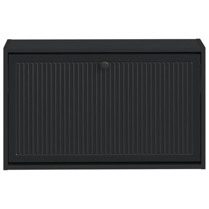 Väggmonterad skoskåp EDE 71 x 17 x 43 cm Konstruerat trä Svart