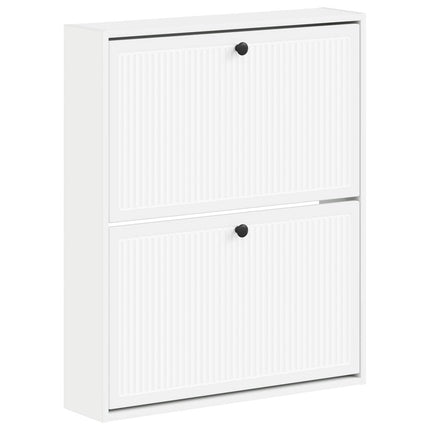 Väggmonterad skoskåp EDE 71 x 17 x 86 cm Konstruerat trä Vit