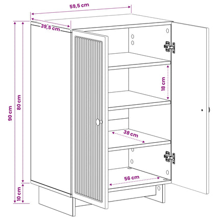 Skoskåp EDE 59,5 x 39,5 x 90 cm Konstruerat trä Gammalt trä