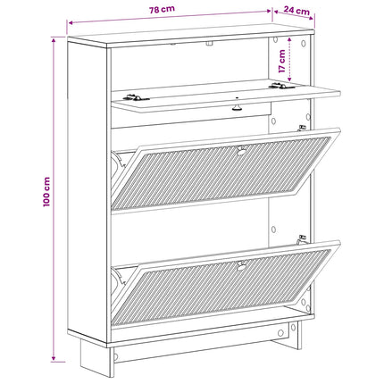 Skoskåp EDE 78 x 24 x 103 cm Konstruerat trä Vit