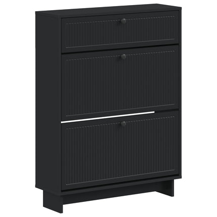 Skoskåp EDE 78 x 24 x 103 cm Konstruerat trä Svart