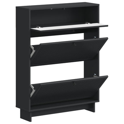 Skoskåp EDE 78 x 24 x 103 cm Konstruerat trä Svart