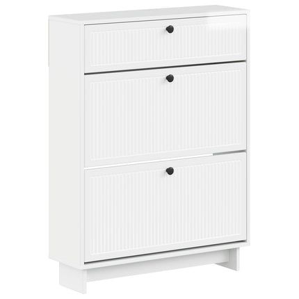 Skoskåp EDE 78 x 24 x 103 cm Konstruerat trä Vit högglans