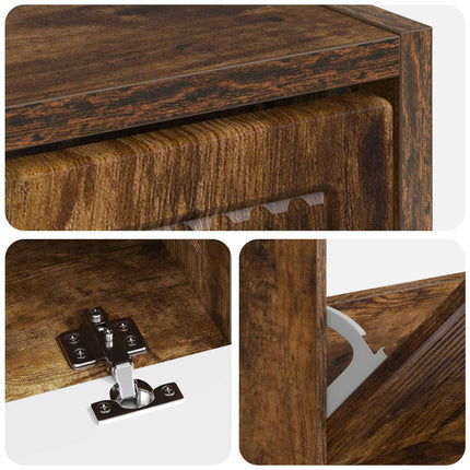 Skoskåp EDE 78 x 24 x 103 cm Konstruerat trä Rökt ek
