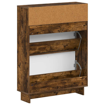 Skoskåp EDE 78 x 24 x 103 cm Konstruerat trä Rökt ek