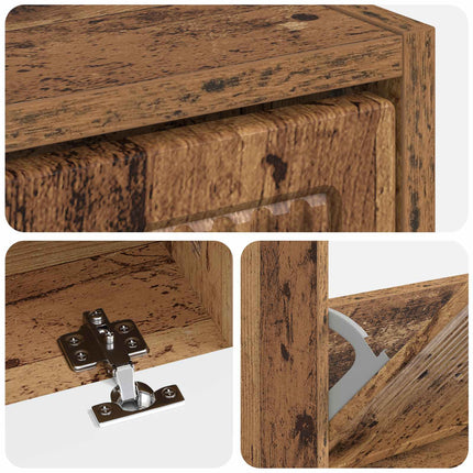 Skoskåp EDE 78 x 24 x 103 cm Konstruerat trä Gammalt trä