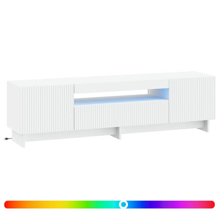 LED TV-skåp Vit Konstruerat trä