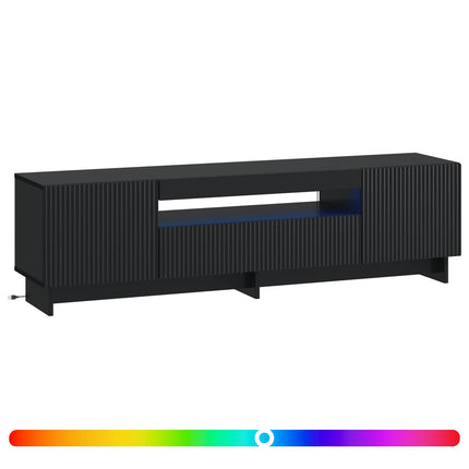 LED TV-skåp Svart Konstruerat trä