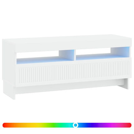 LED TV-skåp Vit Konstruerat trä
