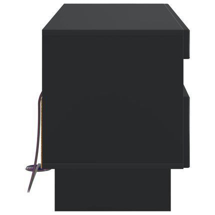 LED TV-skåp Svart Konstruerat trä