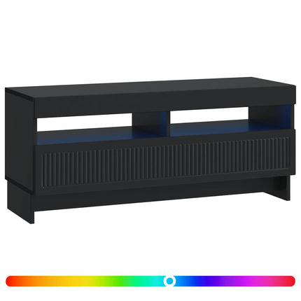 LED TV-skåp Svart Konstruerat trä